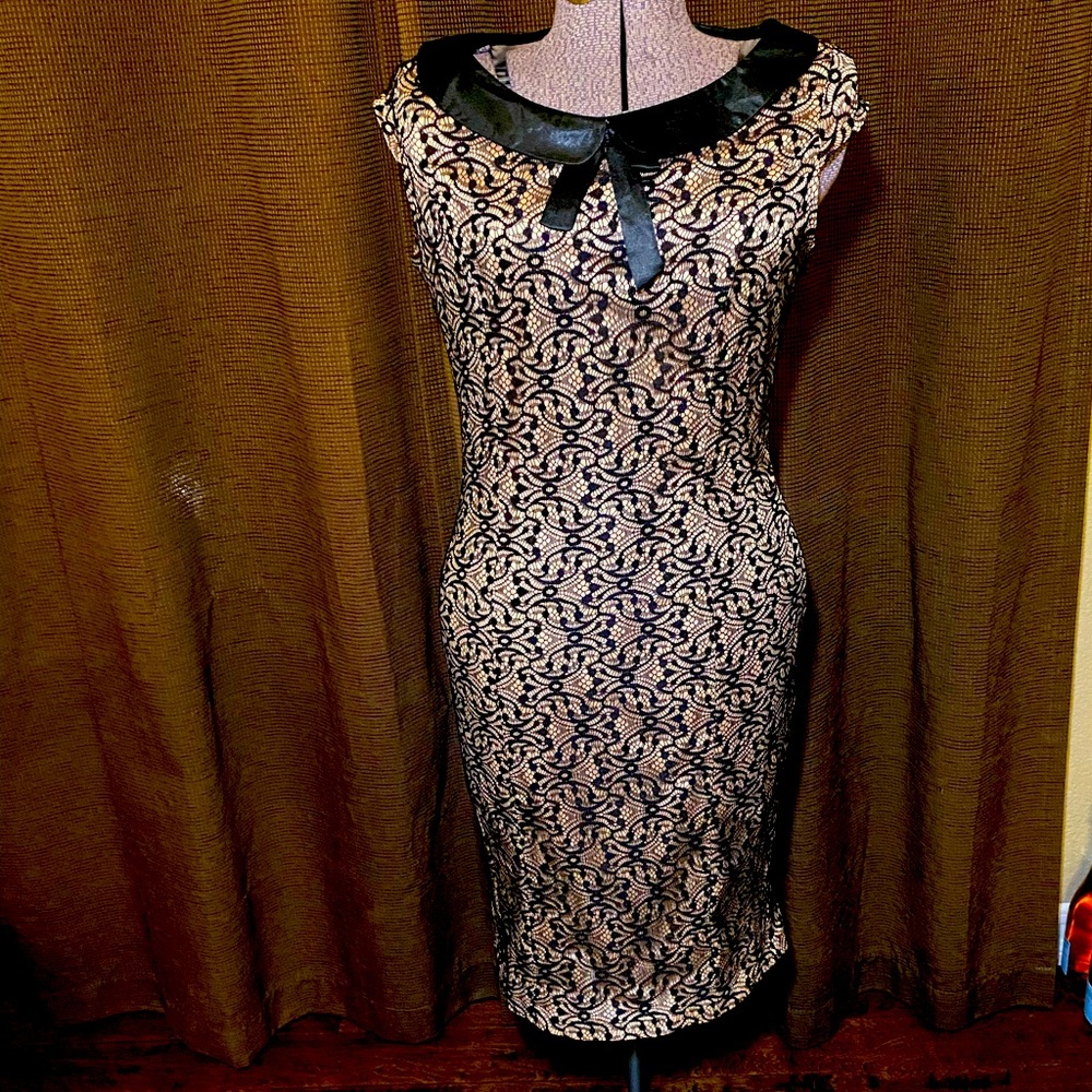 Vintage inspired lace/nude dress Starlet